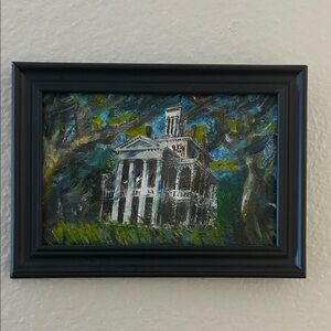 Haunted Mansion inspired mixed medium painting